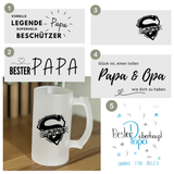 Bierglas satiniert, Bierglas personalisiert, bedrucktes Bierglas, Geschenk für Papa