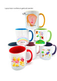 Bunte Tasse mit Wunschgrafik